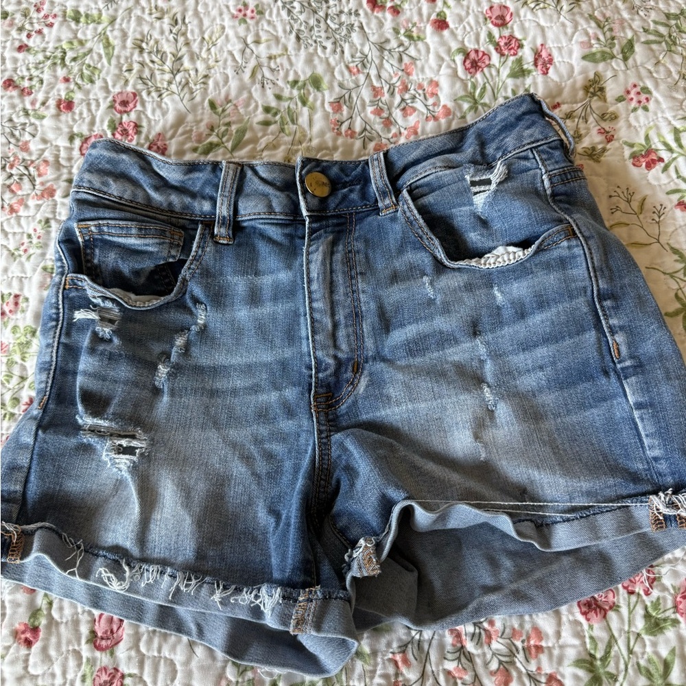 American Eagle Outfitters Distressed Blue Jean Shorts